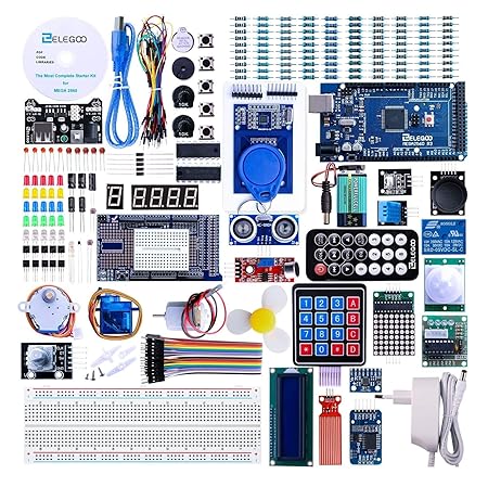 ELEGOO Set/Kit für Arduino, Elegoo MEGA2560 Projekt Ultimate Starter Kit mit Deutschem Tutorial, MEGA2560 R3 Mikrocontroller 