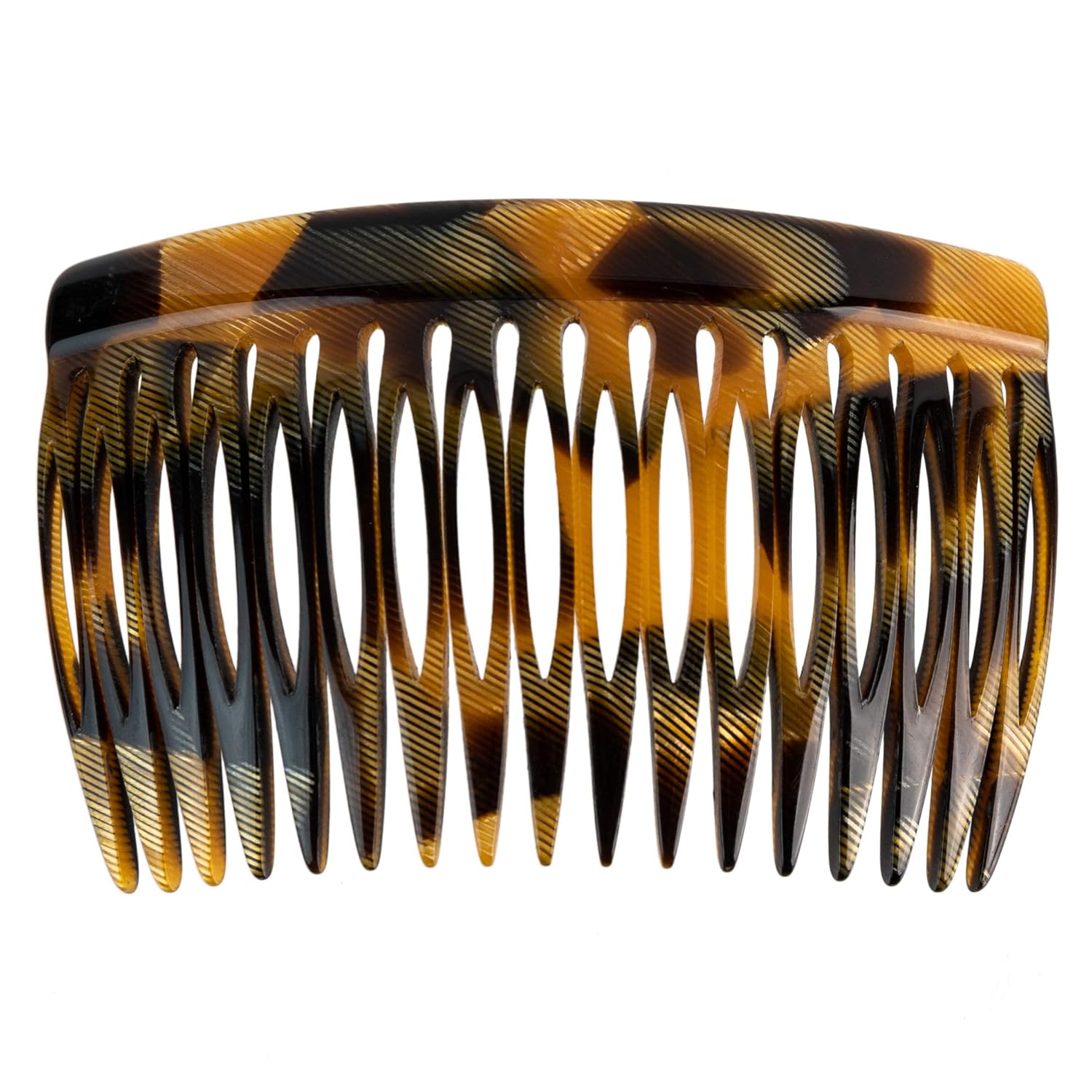 Charles J. Wahba Side Comb (Paired) - 17 Teeth (Mock Tortoise Color) Handmade in France : Decorative Hair Combs : Beauty
