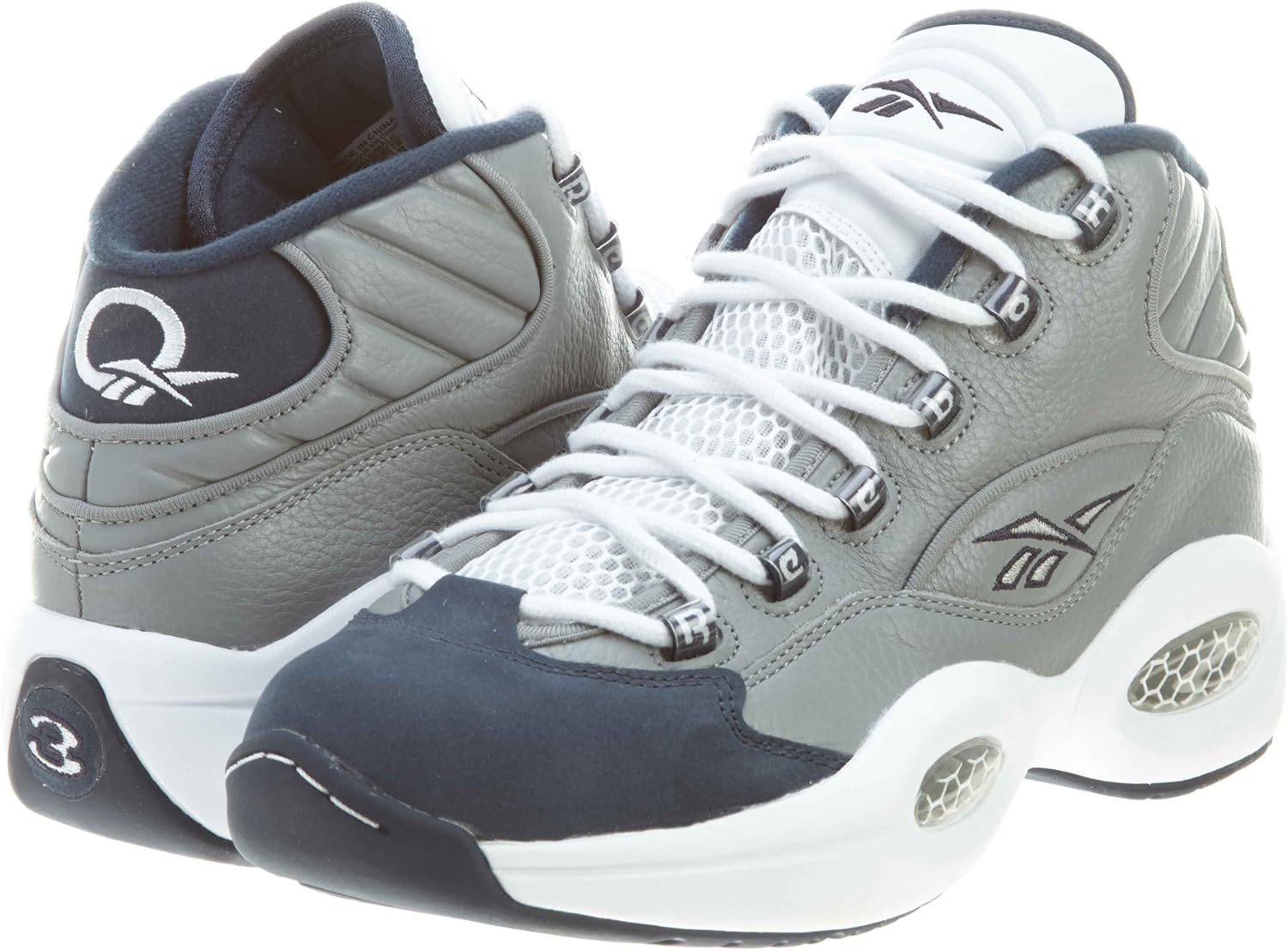 reebok question mid mujer plata