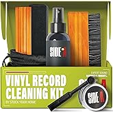 Stock Your Home Vinyl Record Cleaning Kit – 6-Piece Set with Vinyl Cleaner Spray, Anti-Static Velvet Brush, Needle Cleaning Gel & Brush, Drawstring Duster Bag