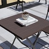 Garden Vida Capri 2 Seater Rattan Bistro Set Outdoor Furniture (Brown) view 7