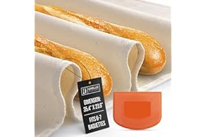 Orblue Bakers Couche and Proofing Cloth, 100% Cotton Fabric for Bread Dough Baking, Shaping Tool for Baguettes, Loaves, Ciabatta, Bread Couche 35.4 x 23.6 Inches