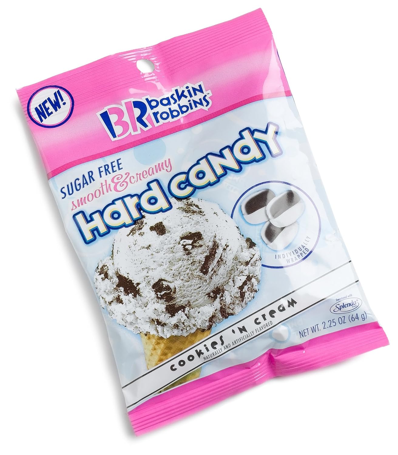 Amazon Com Baskin Robbins Sugar Free Hard Candy Cookies N Cream 2 25 Ounce Bags Pack Of 12 Grocery Gourmet Food