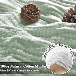 PHF 100% Cotton Muslin Throw Blanket 50" x