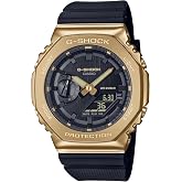 G-Shock Casio G-Steel Stay Gold Series Analog-Digital Metallic Gold and Black Resin Strap Watch - GM-2100G-1A9