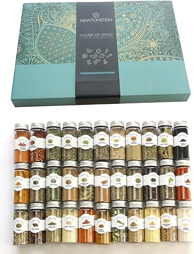 House of Spice - Súper Kit de Regalo DE 33 Piezas con una Gran Variedad de Especias y Hierbas Tanto Enteras, como en Polvo, en una Hermosa Caja de Regalo: Amazon.es: Alimentación