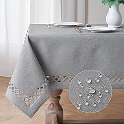 MIULEE Light Grey Thick Polyester Linen Rectangle