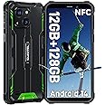 OUKITEL WP32 Rugged Cell Phone - Android 14 Rugged Phone Unlocked, 6.0" HD+ Screen,12GB 128GB 1TB Expansion Smartphones, 6300mAh Battery, 20MP+5MP Camera, 4G Dual SIM,NFC,BT5.0,Face ID,T-Mobile, Green