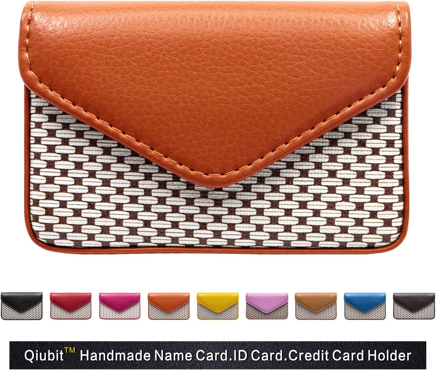 Multipurpose PU Leather Business Card Holder Wallet Leather Credit Card ID Case/Holder/Cards Case with Magnetic Shut.Perfect Gift (Orange)