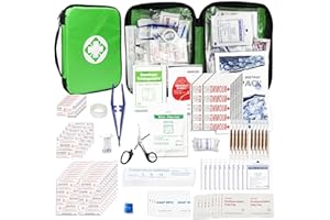 Home-Businesses First-Aid Emergency-Kit for Camping-Car - 300 Pcs Urgent Essential First Aid Kits Refill Supplies with Tourniquet Bandages for Workpalce Green 1st Aid