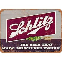 Amazon.com: LoMall Vintage Tin Sign 12x16 Schlitz Beer Funny Home