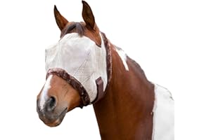 KENSINGTON PROTECTIVE PRODUCTS Kensington Fly Mask with Fleece Trim for Horses — Protects Face and Eyes Helps Block Sun Rays While Allowing Full Visibility — Breathable and Non Heat Transferring