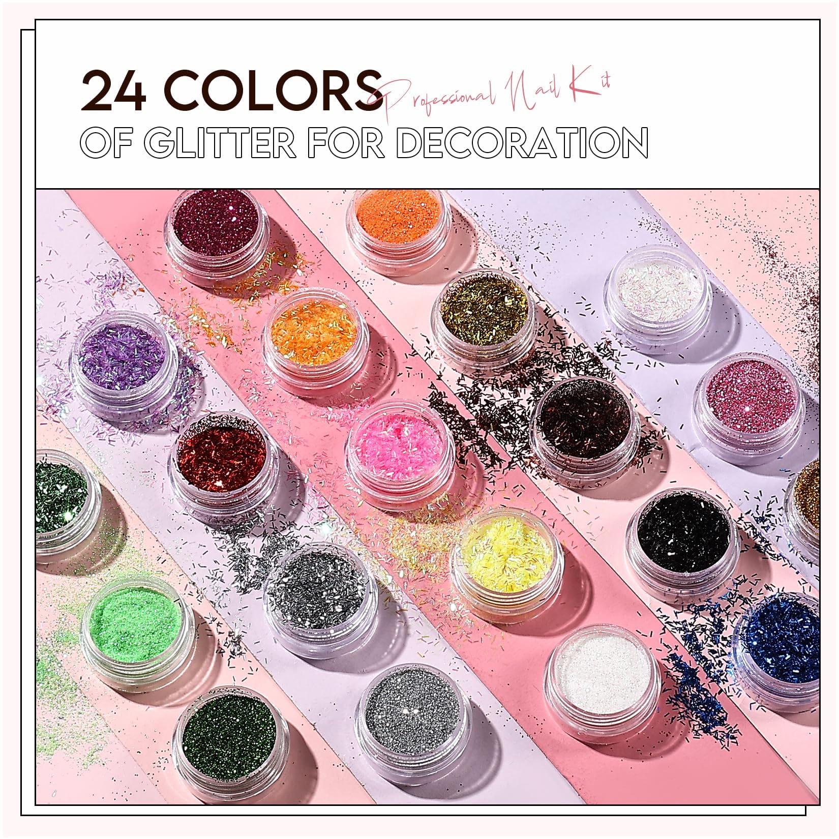 Morovan Acrylic Nail Kit for Beginners: Professional Nail Kit Acrylic Nail Set with U V Lamp with Everything Gel Polish Starter Kit with Glitter Acrylic Powder Nail Kit Gift Home Salon - Image 5