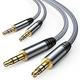 Oldboytech - Cable auxiliar de audio para coche (2 unidades, sonidod de calidad HiFi) 3.5 mm, nailon, compatible con estéreos