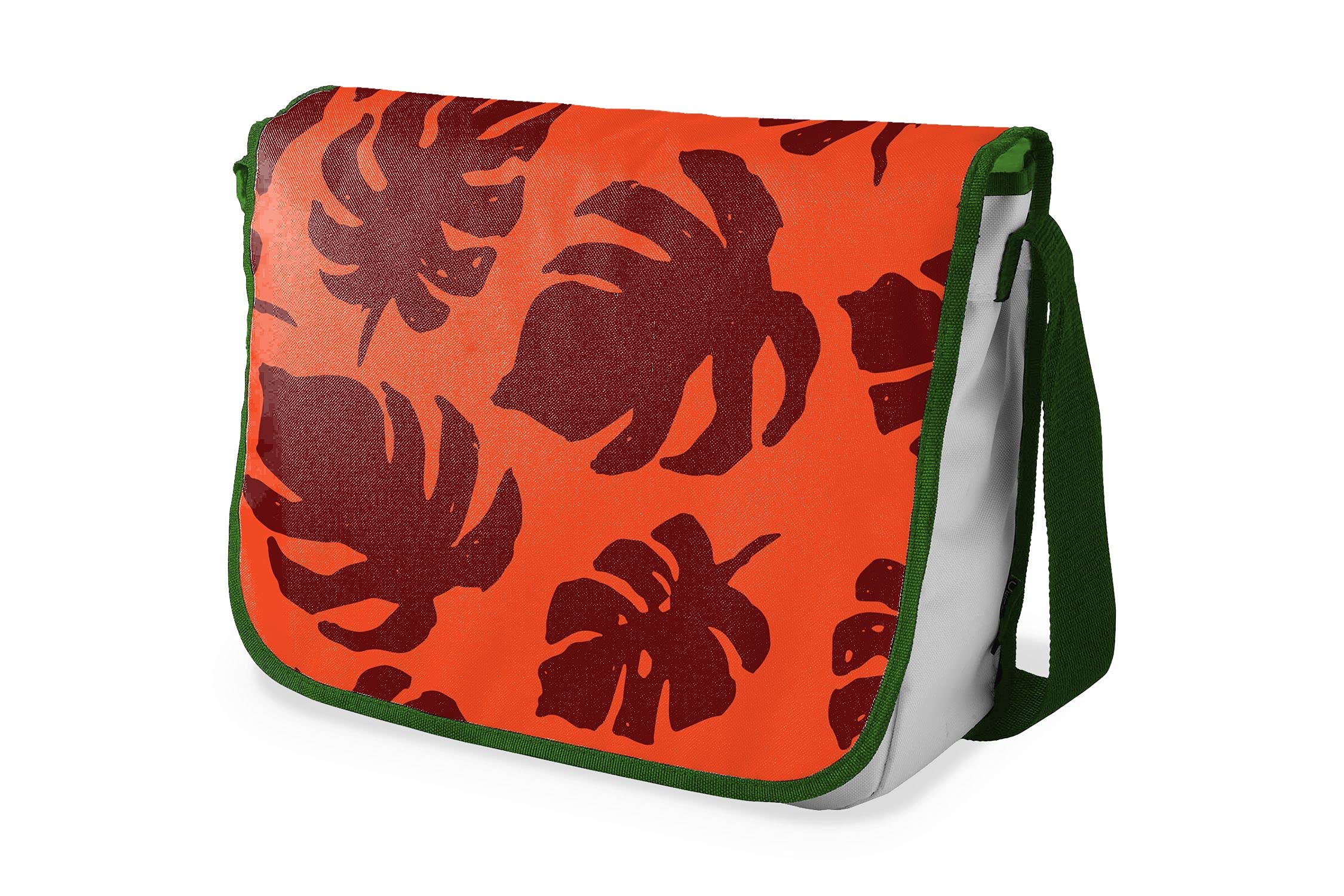 Bonamaison Digitally Printed Messenger School Bag with Khaki Strap for Students, Cross Body Bag, Courier Bag, Shoulder Bag for School, Back to School, Size: 29x36 Cm