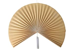 SUCHUBU Large Bamboo Wall Fan, Handmade Folding Wall Hanging Fan for Headboard & Bedroom Decor, Boho & Japanese Style Wall Ar