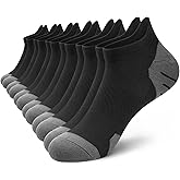 PAPLUS 6 Pairs Ankle Compression Socks for Women, Cushioned Running Socks with Arch Support, Low Cut, Targeted Compression