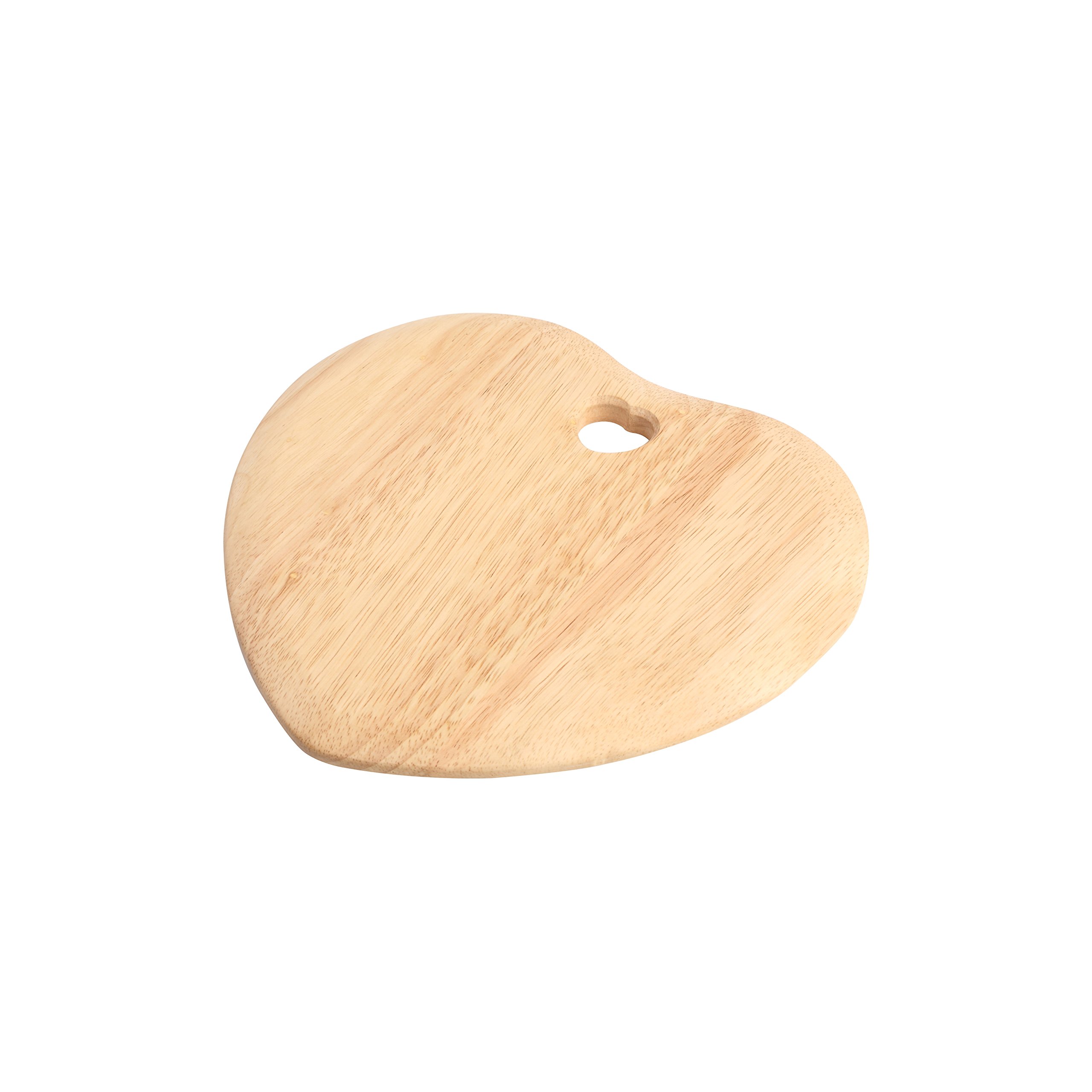 T&G 10878 Colonial Home Heart-Shaped Chopping Board with Heart Cut-Out in Hevea, 25 x 23.5 x 1.5 cm, Brown