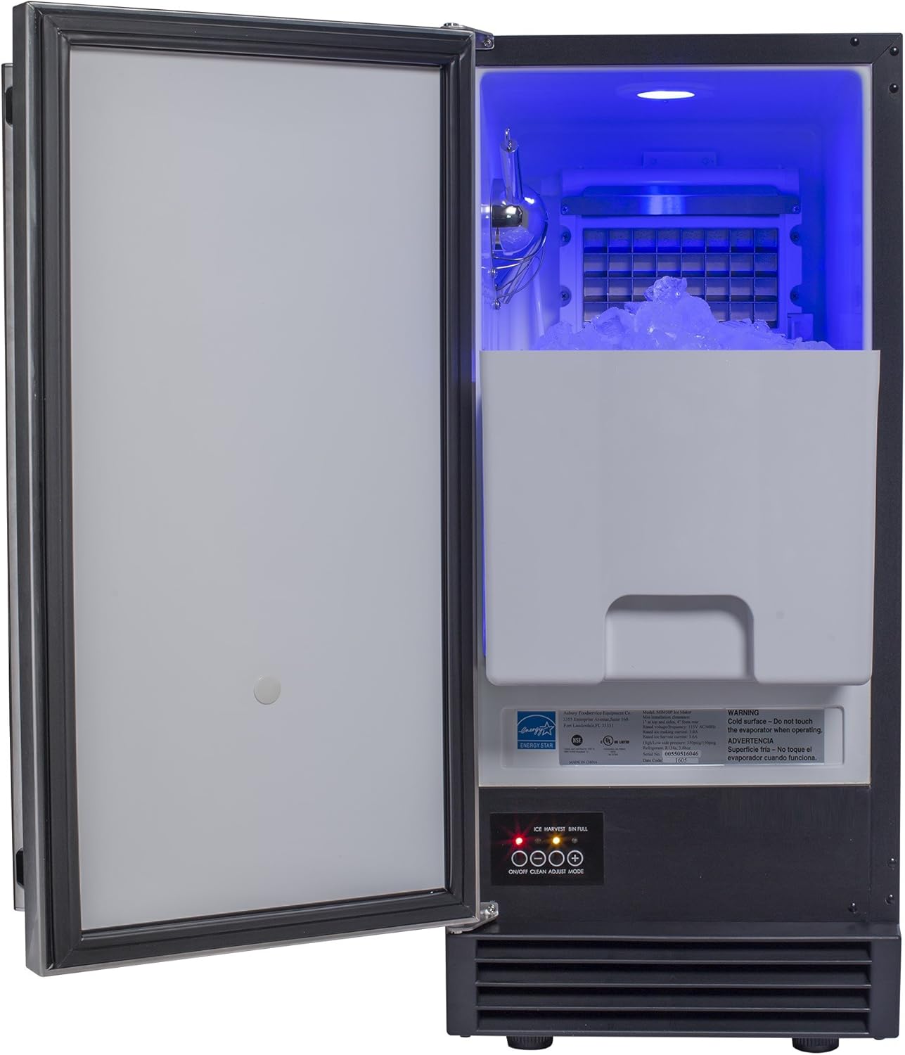 Chef's Exclusive Builtin Undercounter or Freestanding 60 Pound Per Day Clear Ice Machine Maker