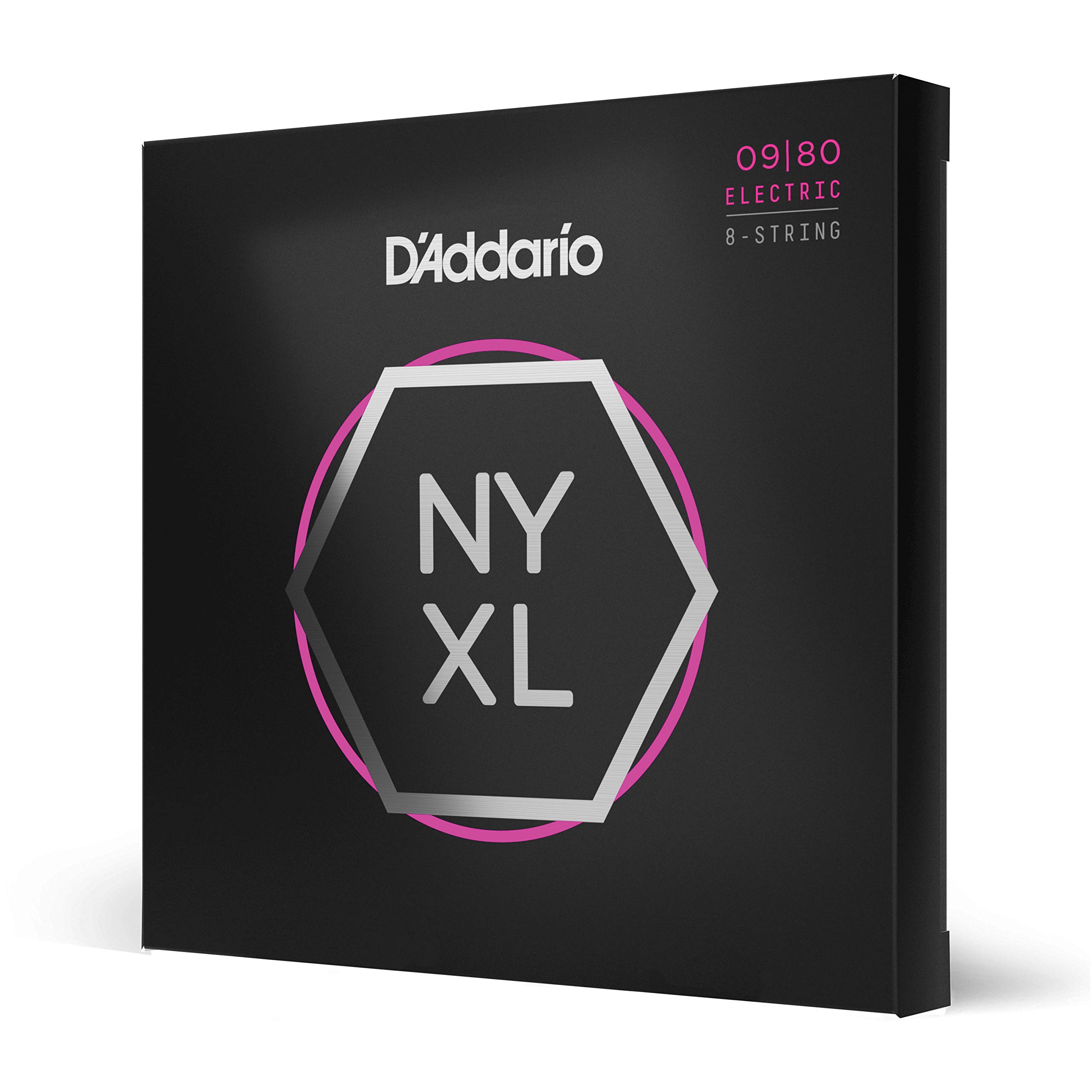 D'Addario Electric Guitar Strings, NYXL Nickel Plated, NYXL0980, Super Light Gauge 09-80, 8-String Set, Pack of 1
