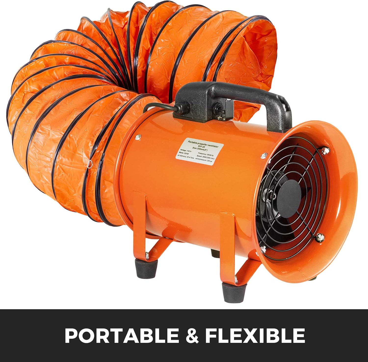 FlowerW 10FT PVC Flexible Duct Ducting Industrial Portable Ventilator