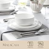MALACASA Luna 18-Piece Dinner Set White Porcelain for 6 view 3