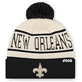 FOCO NFL Primary Team Logo Heritage Stripe Pom Beanie Hat