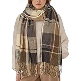YSense Winter Scarf for Women, Fashion Long Plaid Scarves Warm Big Tartan Blanket Wrap Shawl Ladies Gifts