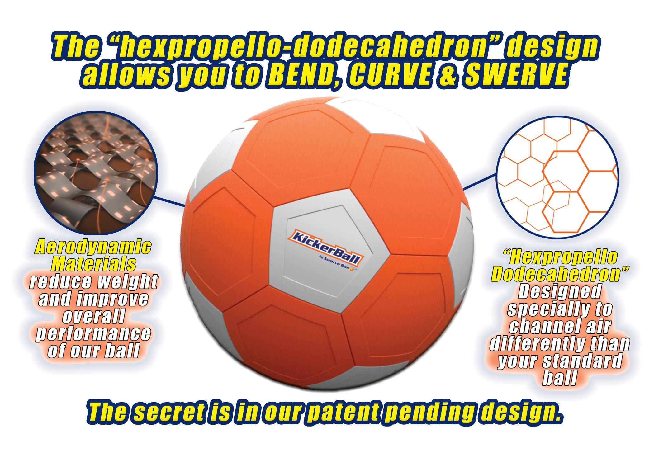 Kickerball Curve and Swerve Soccer Ball/Football Toy Kick Like The