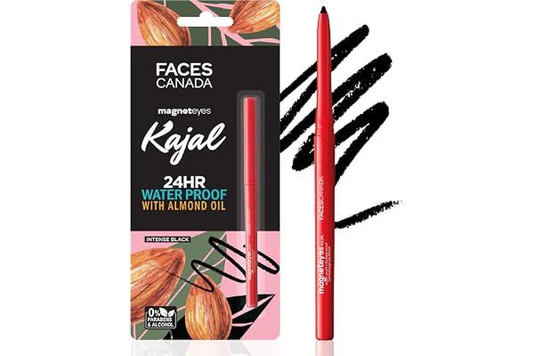FACESCANADA Magneteyes Kajal Stick - Black, 0.35 Gm | 24 Hr Long Stay | One Stroke Smooth Glide | Waterproof, Smudgeproof & F