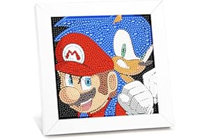 ICECHEN 5D Diamond Painting Kit for Kids with Wooden Frame Art and Crafts for Kids Ages 6-8 - 10-12 Full Drill Painting by Number Kits Home Wall Decoration 6X6 inch