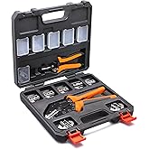 Wirefy Wire Crimping Tool Kit | Crimpers & 9 Slide in Dies | Ratcheting Wire Crimper Tool | Terminal Crimp Pliers | for Heat 