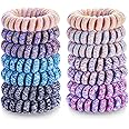 14 Pcs Women Ponytail Braid Hair Elastic No Crease Spiral Hair Ties, Girls Multi-color Waterproof Coil Hair Accessories (Medium Hair Ties)