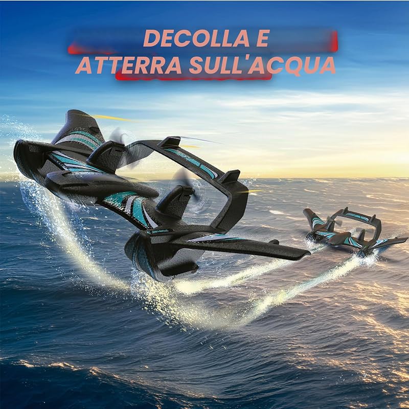 Aqua Wingz 62004498 - Aereo radiocomandato con luci LED, staccabile in acqua o terra, schiuma EPP resistente, +10 anni — foto 3 di 7