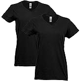 Gildan Women's Heavy Cotton V-Neck T-Shirt, 2-Pack