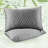 WOLKI King Size Pillows Set of 2 Shredded Memory Foam Pillows 2 Pack, Adjustable Firm Pillow for Side Sleepers, Back, Stomach, Hot Sleepers (20x36)