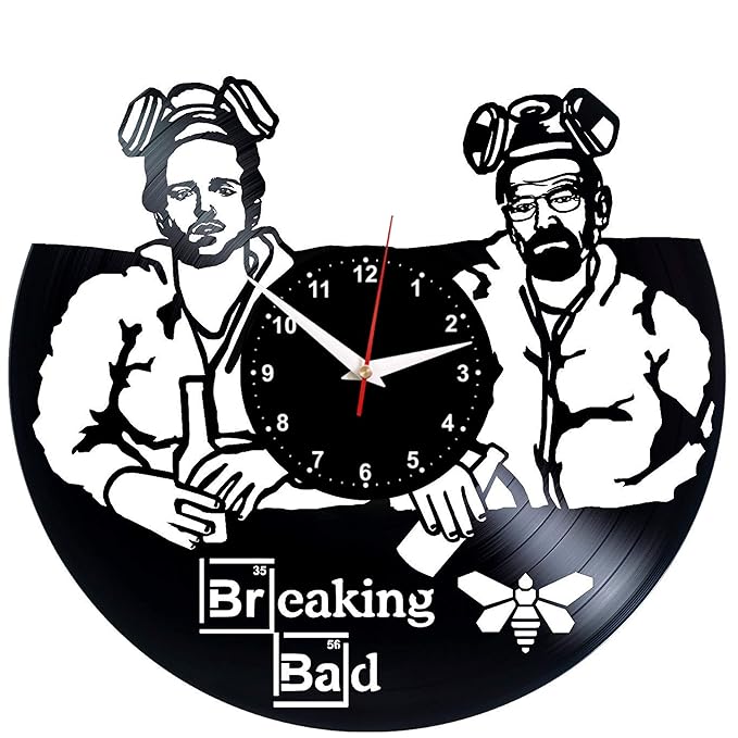 EVEVO Breaking Bad Wanduhr Vinyl Schallplatte Retro-Uhr groß Uhren Style Raum Home Dekorationen Tolles Geschenk Wanduhr Break
