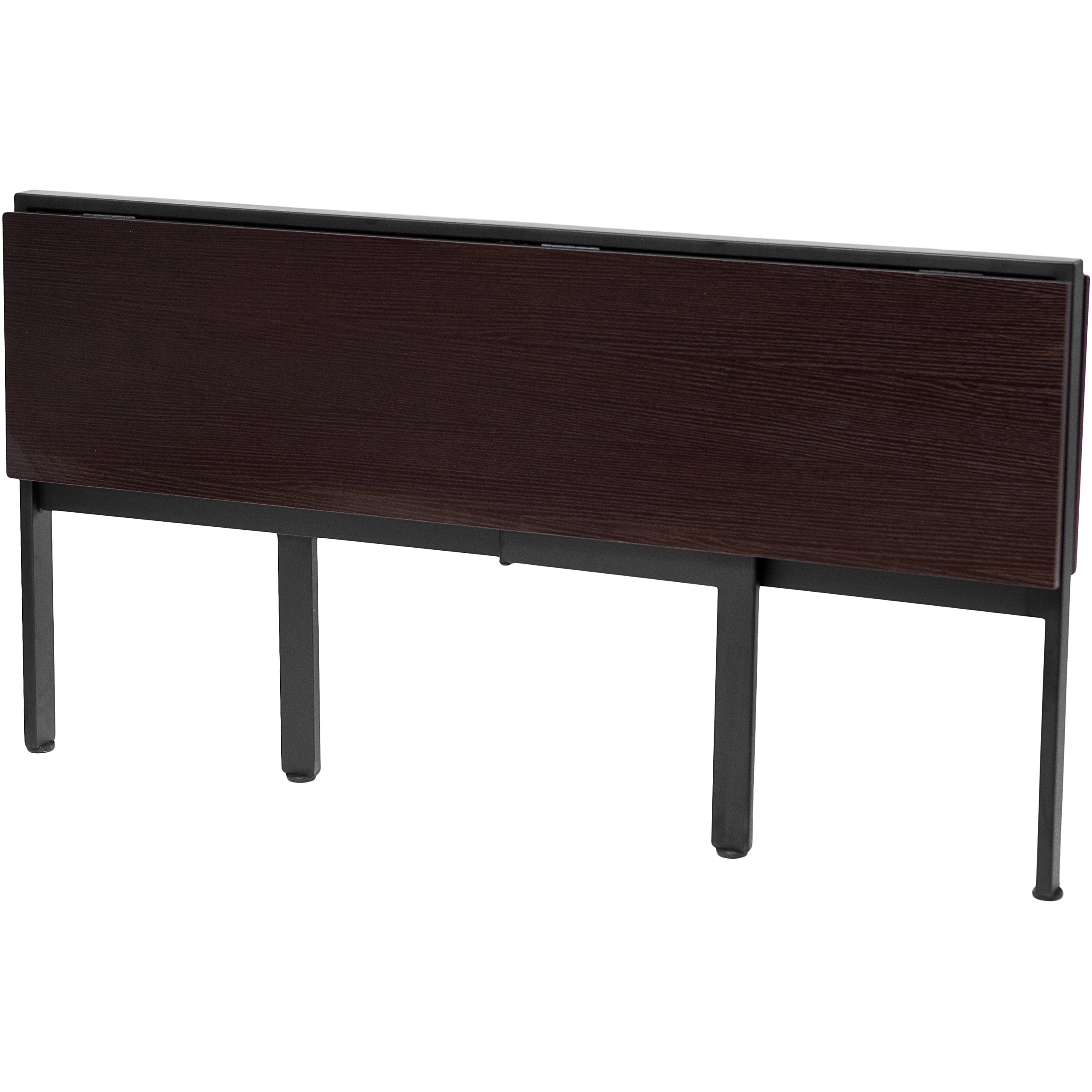 MIX Laminate Wood Metal Frame Espresso Rectangle Folding Dining Table