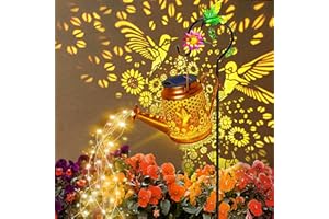 YULLOYELLO Solar Watering Can Lights, Hummingbird Hanging Lanterns Outdoor, Birthday Gifts for Christmas Mom Women Grandma , Waterproof Solar Lights Garden Decor for Outside Yard Art Patio Porch Lawn Backyard