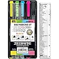 G.T. Luscombe Company, Inc. Zebrite Bible Marking Kit | No Bleed Pigmented Ink | No Fading or Smearing | Double Ended Highlighters, Note Pen & Books of the Bible Ruler/Bookmark (Set of 5 + Ruler)