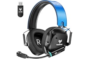WESEARY Wireless Gaming Headset 2.4GHz & Bluetooth 5.4 Gaming Headphones with ENC Mic, Ultra-Low Latency, Stereo Sound, Soft Earmuffs, Wireless Headsets for PS5, PS4, Switch, PC, Mac