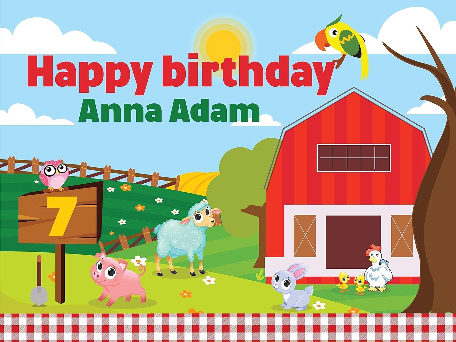 Amazon Com Custom Home Decor Farm Animals Birthday Poster For