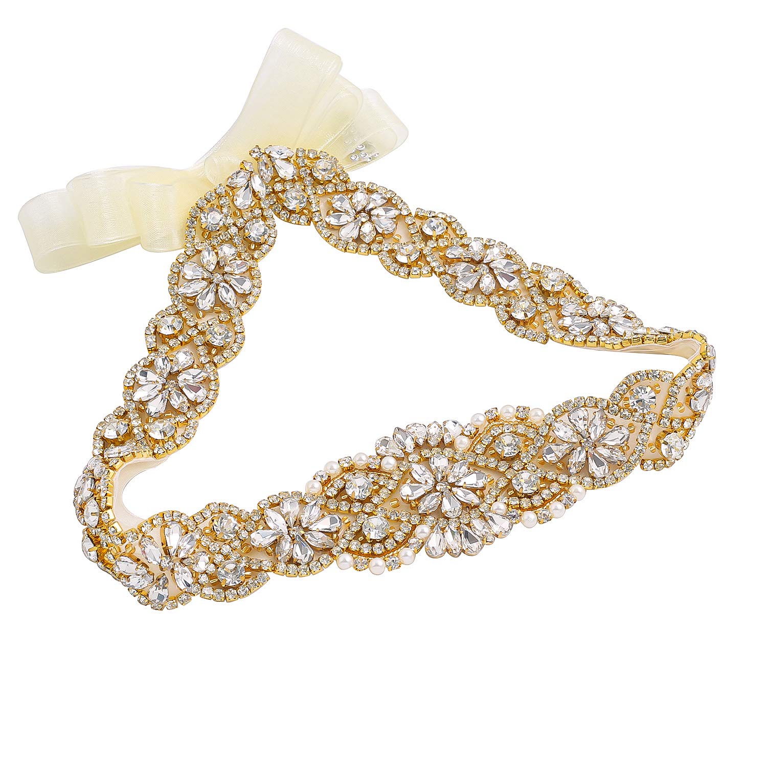 Photo 1 of WEZTEZ Bridal Belt Handmade Crystal Wedding Sash Rhinestone Sash for Flower Girl Evening Dress