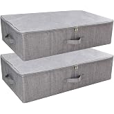 Folding Under the Bed Storage Bin with Lids, Under Bed Storage Containers | underbed storage containers,under bed storage bins, Wardrobe Closet Clothing Blanket, Shoes, Toys Organizer Containers