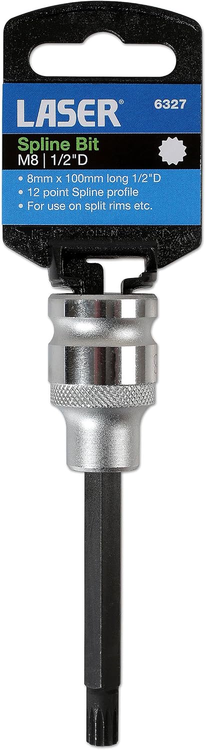 Laser 6327 Split Rim Spline Bit 1/2"D M8 x 100mm, Variety pack - Image 3