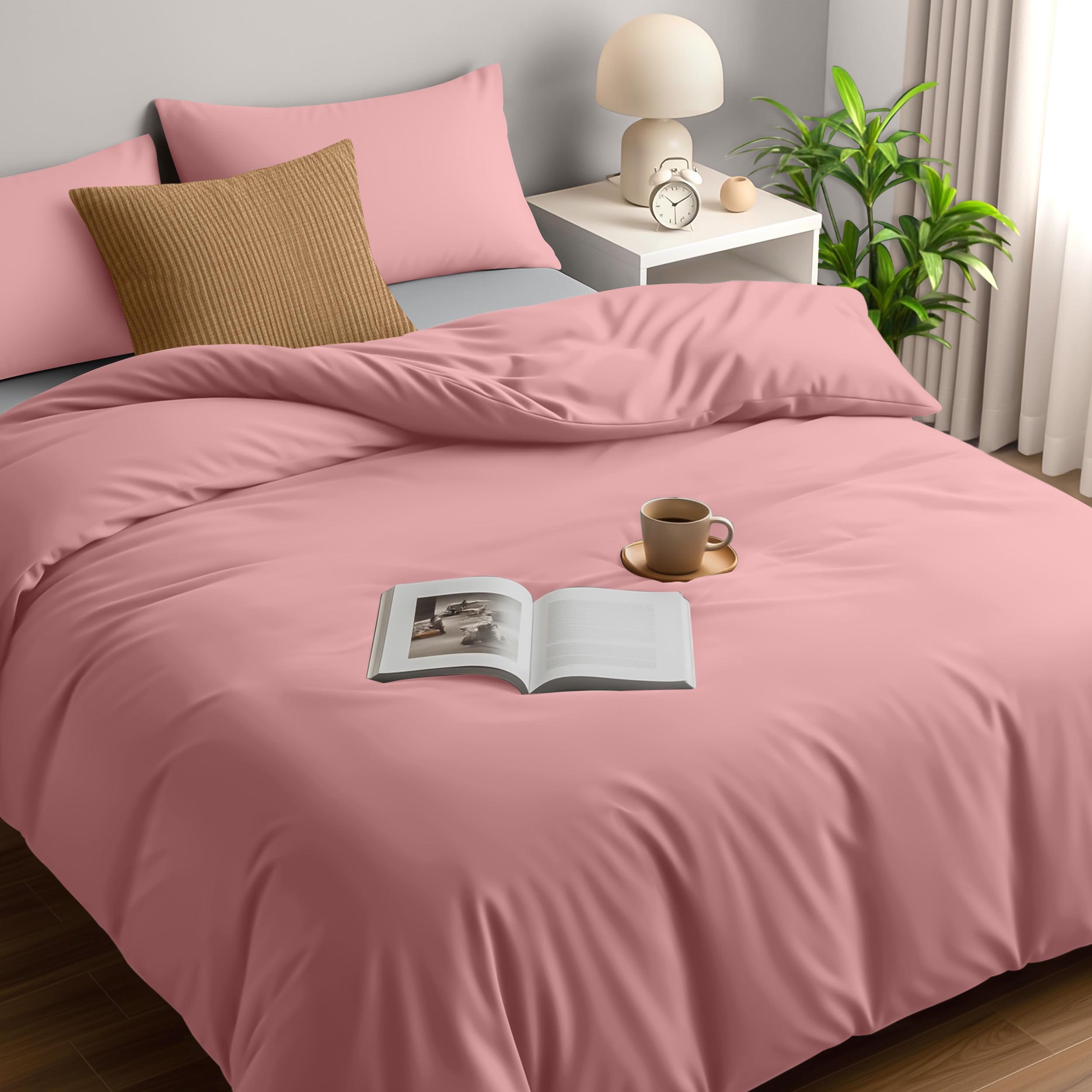 Utopia Bedding Duvet Cover Double - Soft Microfibre Polyester Duvet Cover with Pillow cases - Bedding Quilt Cover Set (Pink) โ image 1
