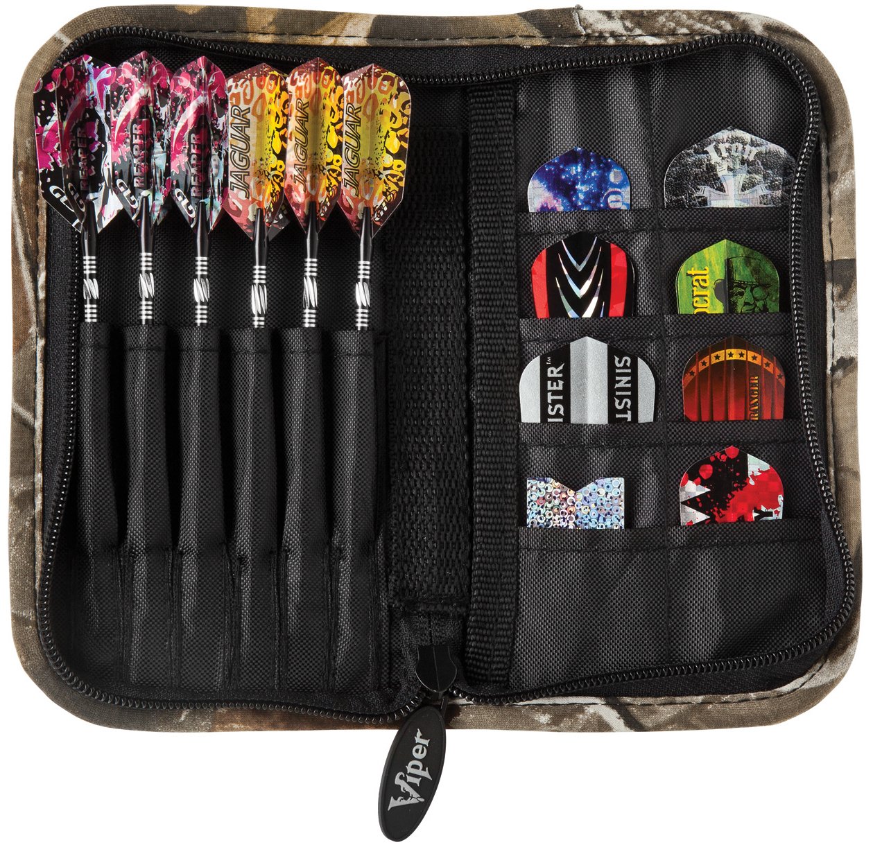Casemaster Deluxe Nylon Dart Case for Steel and Soft Tip Darts, Holds 6 Darts and Features 8 Pockets for Accessories Like Flights, Shafts and Tips
