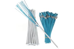 Trail Chasers Ground Markers Blue 6 Inch Whiskers with Lightweight Non-Rust Aluminum Stakes (Pack of 25) Survey Stakes, Construction Markers, Property Line Markers, Trail Markers