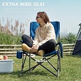 EVER ADVANCED Oversized Folding Camping Chair with Lumbar Support 230KG Blue view 5