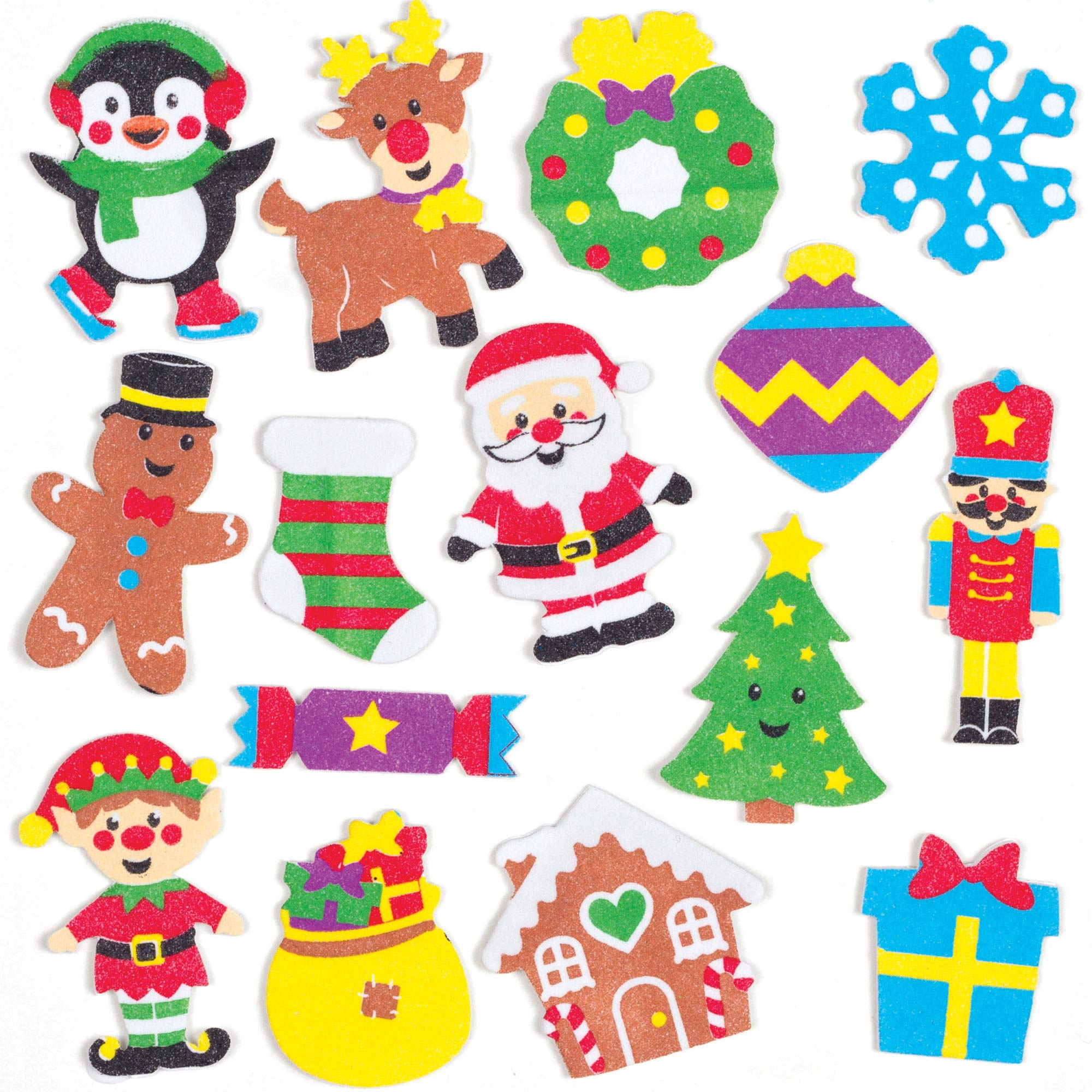 Baker Ross Christmas Foam Stickers - Pack of 120, Christmas Arts and Crafts Stickers for Kids (AT302)